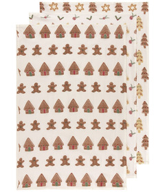 image of Now Designs By Danica Bakers Floursack Dish Towel Set Christmas Cookies with sku:206713