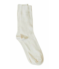 Q for Quinn 100% Organic Cotton Ribbed Socks Natural