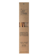 The Last Straw Stainless Steel Straw Duo + Brush Rose Gold