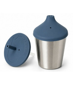 Micasso & Co 2-in-1 Stainless Steel Cup With Straw & Spout Majestic Blue