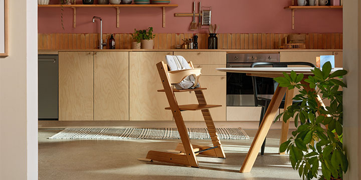 highchair in kitchen setting