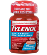 Comprimés Tylenol douleurs musculaires et courbatures