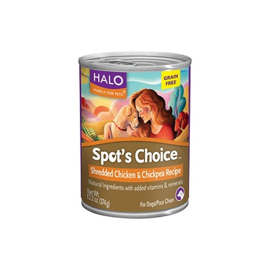 Halo Spot\'s Choice For Dogs Shredded Chicken & Chickpea Recipe Halo Spot\'s Choice For Dogs Shredded Chicken & Chickpea Recipe