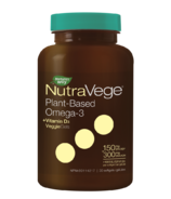 NutraVege Supplément d'oméga-3 à base de plantes avec vitamine D3, menthe fraîche