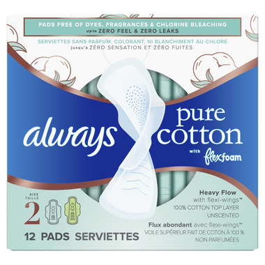 Buy Always Pure Cotton with FlexFoam Pads Heavy Flow at
