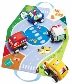 Hape Pull Back Plush Car Set