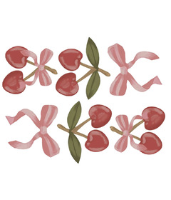 Cherrypick Reusable Fabric Wall Stickers Cherries & Bows