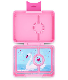 Yumbox Snack Size 3 Compartment Bento Box Power Pink Swan