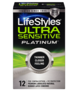 Préservatifs en latex lubrifiés LifeStyles Ultra Sensitive Platinum