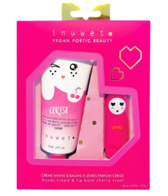 Inuwet Duo Hand Cream + Lip Balm Cherry Set