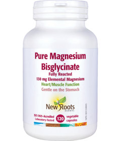New Roots Herbal Pure Magnesium Bisglycinate 130mg Elemental Magnesium