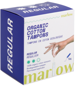 Marlow 100% Organic Cotton Tampons Regular