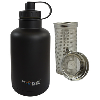 Eco Vessel BOSS Vacuum Insulated Stainless Steel Growler Bottle Black Eco Vessel BOSS Vacuum Insulated Stainless Steel Growler Bottle Black