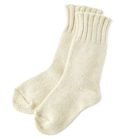 Okayok 100% Wool Sunday Socks Off White
