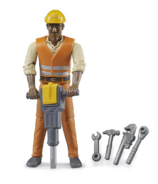 Bruder Toys Construction Worker with Accessories