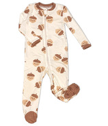 Silkberry Baby Bamboo Footed Sleeper with Zipper Acorn Pals