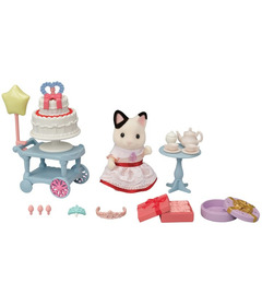 Calico Critters Party Time Playset Tuxedo Cat Girl