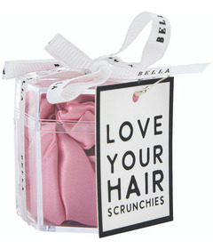 Bella Sleep + Spa Satin Scrunchie Set Light Pink