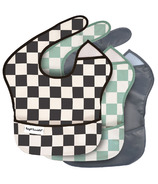 Tiny Twinkle Easy Bibs Checkers Black, Sage and Charcoal
