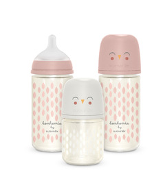 Suavinex Bonhomia SX PRO Glass Bottle Pink