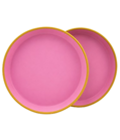 Milly Stone Silicone Two Toned Plate Set Soft Berry and Golden Honey