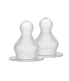 BIBS Baby Bottle Nipple Round Silicone Pack Medium Flow