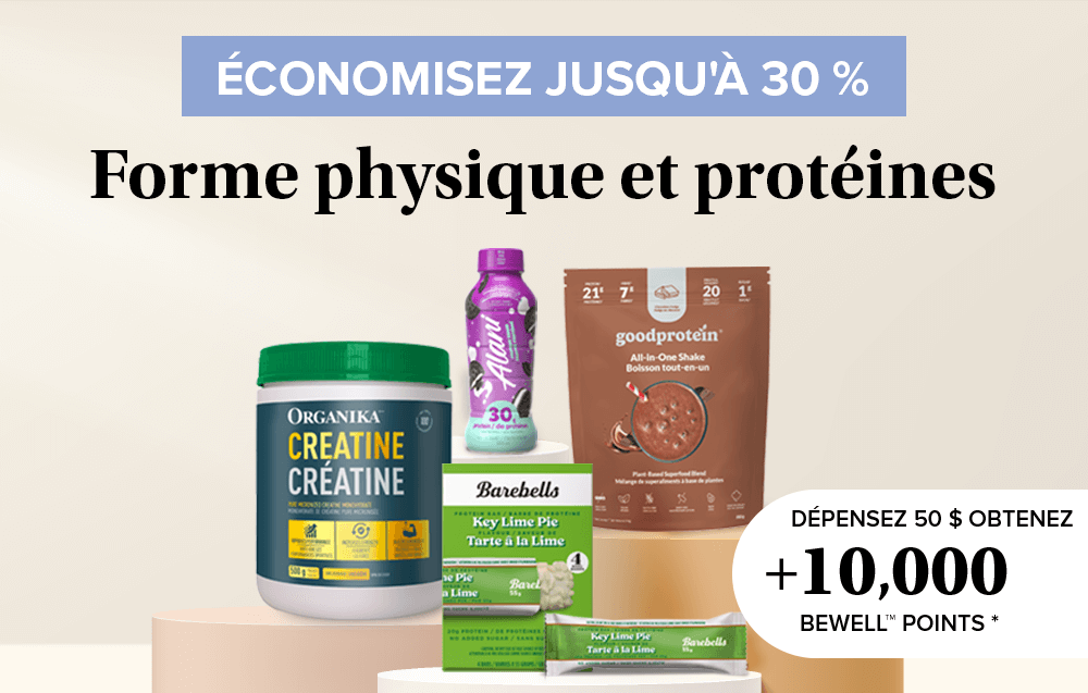 conomisez jusqu' 30 % sur Forme physique et protines
