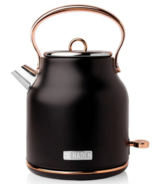 Haden Heritage 1.7L Electric Kettle Black and Copper