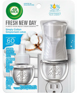 Kit d'huile parfumée Air Wick Plug In Fresh New Day Simply Cotton