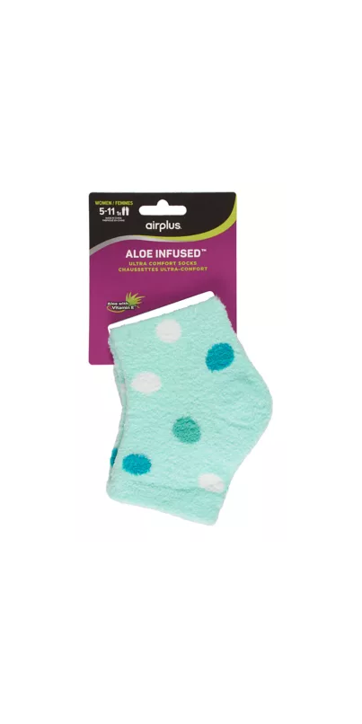Airplus - Airplus, Socks, Ultra Comfort, Aloe Infused, 5-11, Women