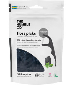 The Humble Co. Dental Floss Picks Charcoal Mint