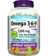 Webber Naturals - Oméga 3-6-9 EPA/DHA à haute puissance 1200 mg