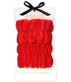 Bella Sleep + Spa Microfiber Spa Wristbands Red
