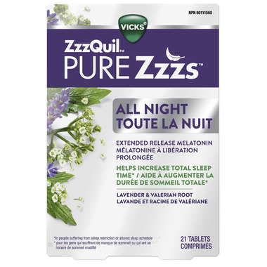 Buy Vicks ZzzQuil PureZzzs All Night Extended Release Melatonin Tablet ...