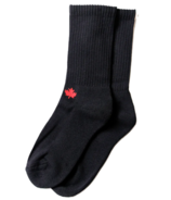 Muttonhead Bamboo Crew Sock Black Canada Leaf