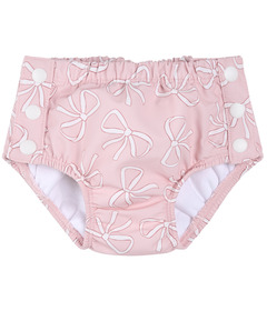 Petit Lem Swim Diaper Bows Print on Light Pink