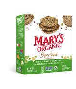 Mary's Organic Craquelins aux super grains, saveur ail et basilic