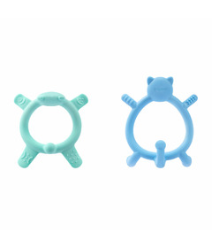 Nurture & Nest by Pigeon Silicone Teether Set Blue + Green
