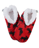 Hatley Moose On Red Kids Warm and Cozy Slippers