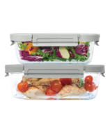 Bentgo Leak-Proof Glass Food Storage Container Set Pebble Beach