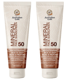Australian Gold Mineral Tinted Face Sunscreen SPF 50 Rich to Deep Bundle