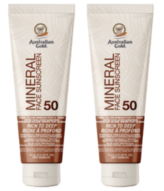 Australian Gold Mineral Tinted Face Sunscreen SPF 50 Rich to Deep Bundle