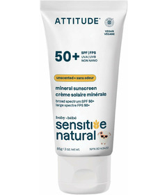 ATTITUDE Sunly Mineral Sunscreen Face & Body Lotion Baby SPF 50 Unscented