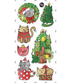 PiCO Temporary Tattoos The Christmas Tree Cat Metallic