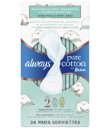 Always Pure Cotton with FlexFoam Pads Heavy Flow 