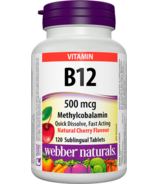 Webber Naturals Vitamine B12 Méthylcobalamine 500mcg