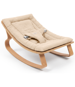 Comfy Cubs Baby Rocker Recliner with Quilted Muslin Cotton Cushion Sand