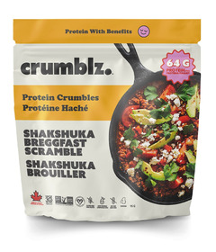 émietter. Shakshuka BrEGGfast, crumbles protéinés brouillés