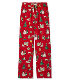 Hatley Little Blue House Women's Pajama Pants Vintage Christmas