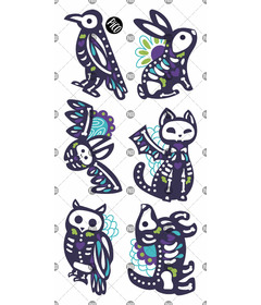 PiCO Temporary Tattoos Cute Skeletons